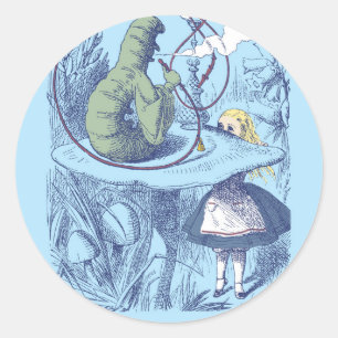Alice and the Caterpillar Round Sticker