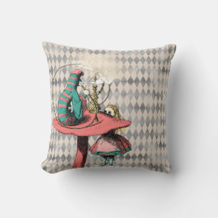 Alice and the Caterpillar Throw Pillow