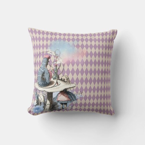 Alice and the Caterpillar Throw Pillow