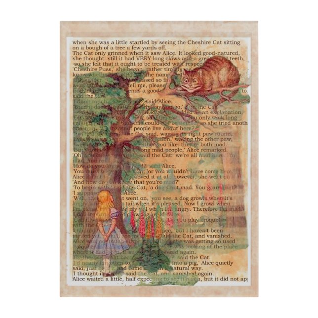Alice and the Cheshire Cat Acrylic Print (Front)