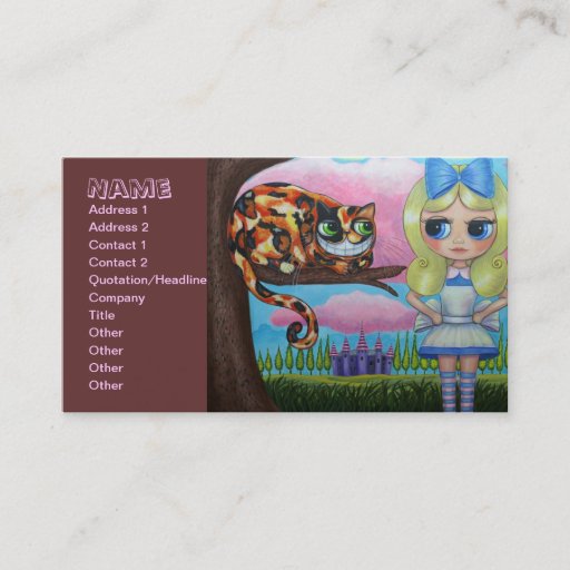 Customizable Alice and the Cheshire Cat Business Cards