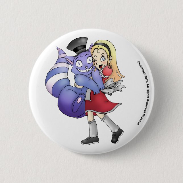 Alice and the Cheshire Cat Button (Front)