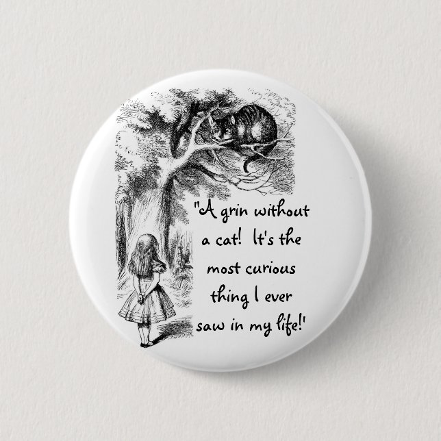 Alice and the Cheshire Cat Button (Front)
