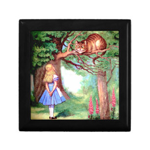 Alice and The Cheshire Cat in Wonderland Keepsake Box