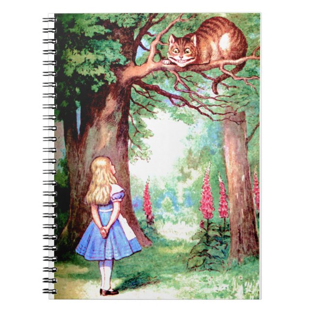 Alice and The Cheshire Cat in Wonderland Notebook (Front)