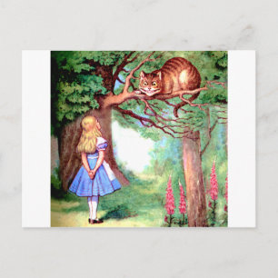 Alice and the Cheshire Cat in Wonderland Postcard