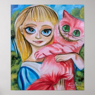 Alice and the Cheshire cat Poster