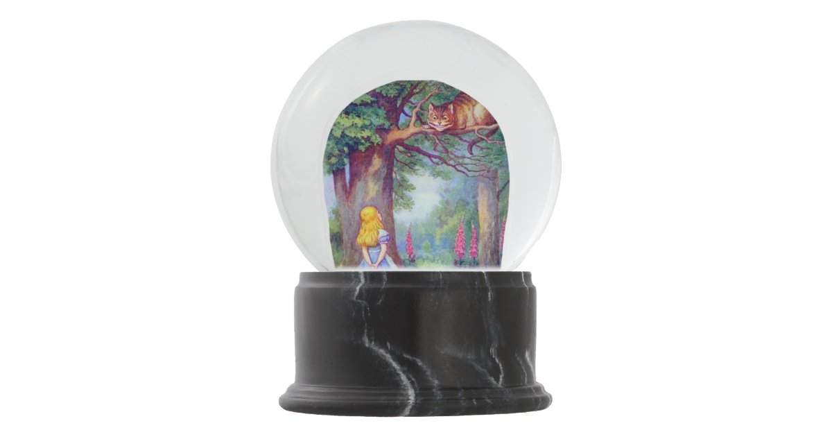Alice And The Cheshire Cat Snow Globe Zazzle Com