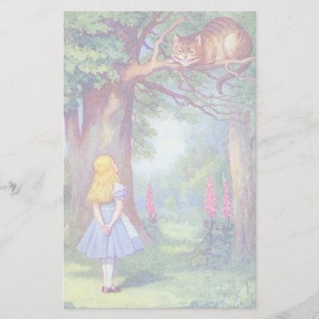 Alice And The Cheshire Cat Stationery