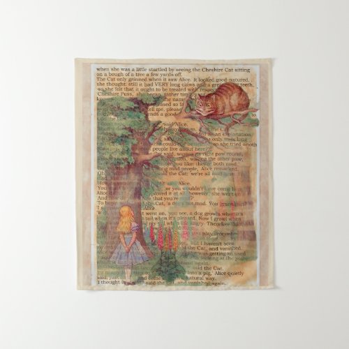 Alice and the Cheshire Cat Tapestry