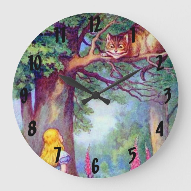 Alice and the Cheshire Cat Wall Clock (Front)