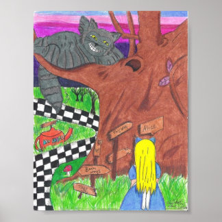 Alice and the Chesire cat poster