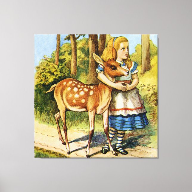 Alice and the Deer in Wonderland Canvas Print (Front)