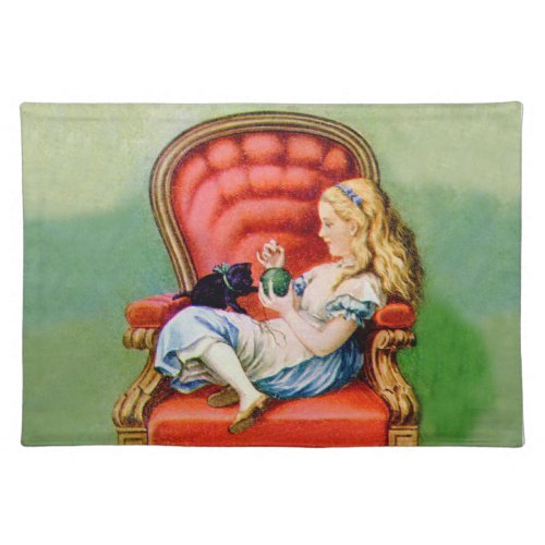 Alice and the Dinah the Cat in the Big Red Chair Placemat