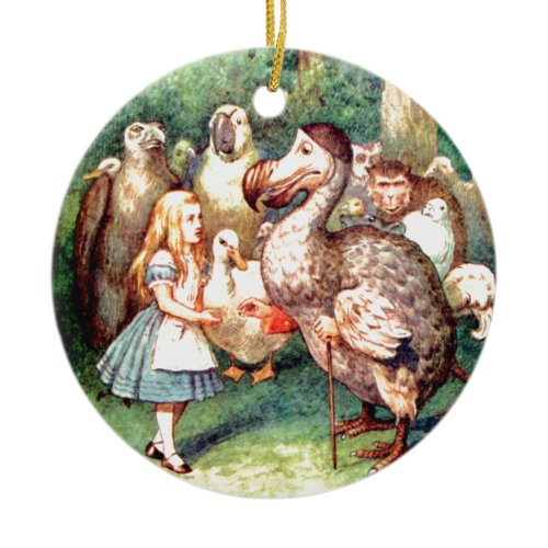 Alice and The Dodo Bird in Wonderland Ceramic Ornament