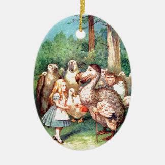 Alice and The Dodo Bird in Wonderland Ceramic Ornament