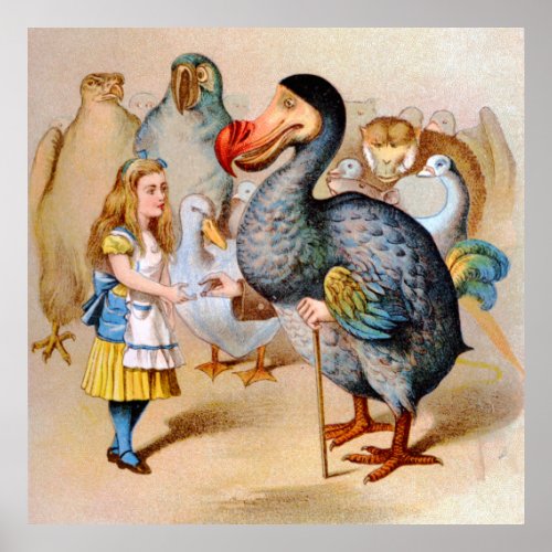 Alice and the Dodo Bird in Wonderland Poster