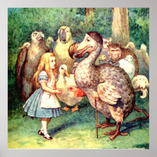 Alice and the Dodo Bird in Wonderland Poster