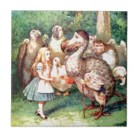 Alice In Wonderland Ceramic Tile Art Meets Dodo Bird Color