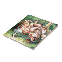 Alice In Wonderland Ceramic Tile Art Meets Dodo Bird Color