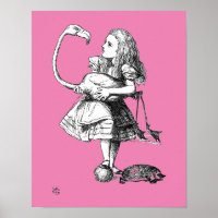 Alice and the Flamingo ( pink bkgrd )