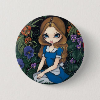 "Alice and the Flowers" Button
