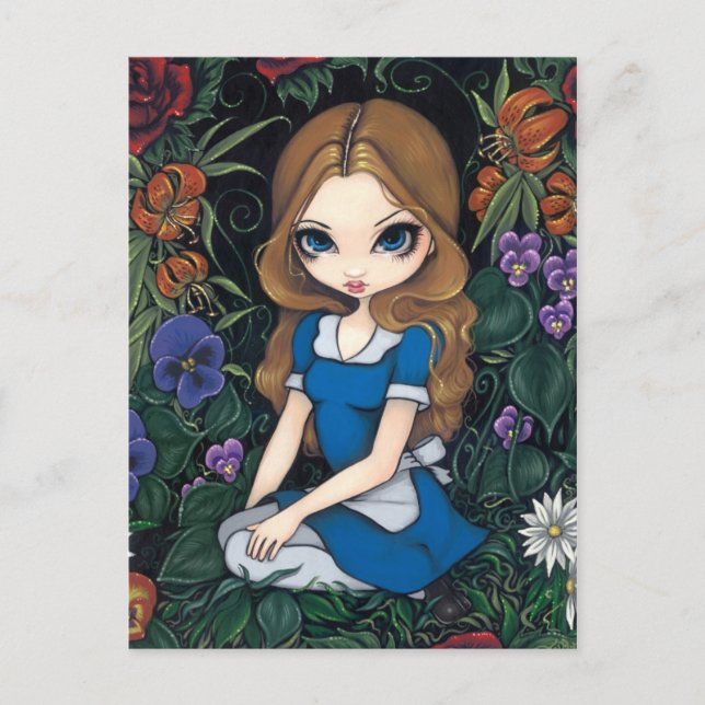 "Alice and the Flowers" Postcard (Front)
