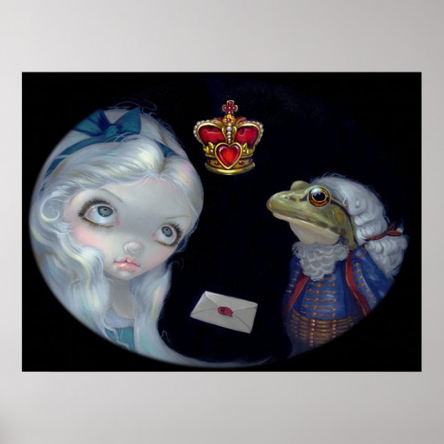 Alice and the Frog Footman ART PRINT Wonderland (Front)