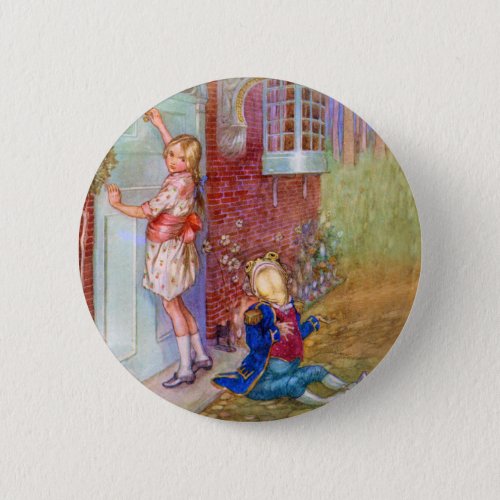 Alice and The Frog Footman At The Duchess Doorway Pinback Button