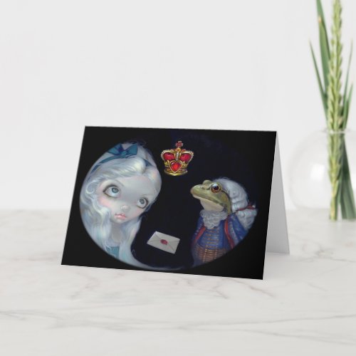 Alice and the Frog Footman Greeting Card