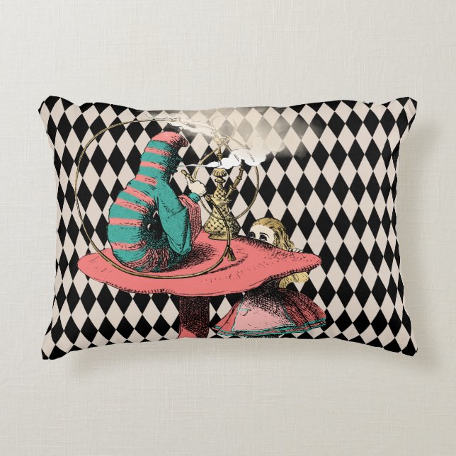 Alice and the Hookah Smoking Caterpillar Accent Pillow (Front)
