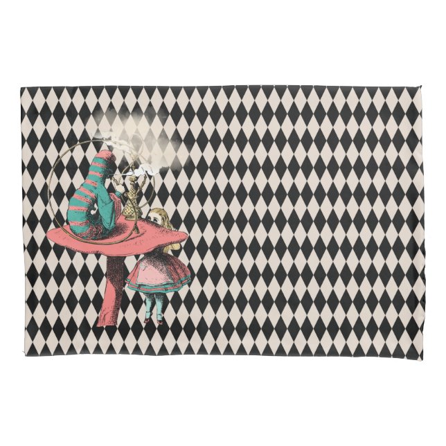 Alice and the Hookah Smoking Caterpillar Pillow Case (Front)