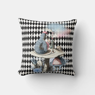 Alice and the Hookah Smoking Caterpillar Throw Pil Throw Pillow