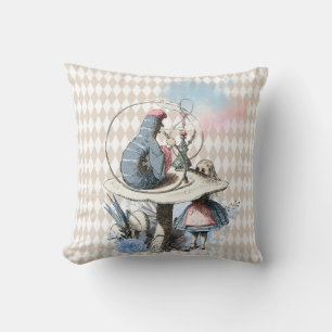 Alice and the Hookah Smoking Caterpillar Throw Pillow