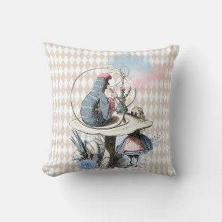 Alice and the Hookah Smoking Caterpillar Throw Pillow