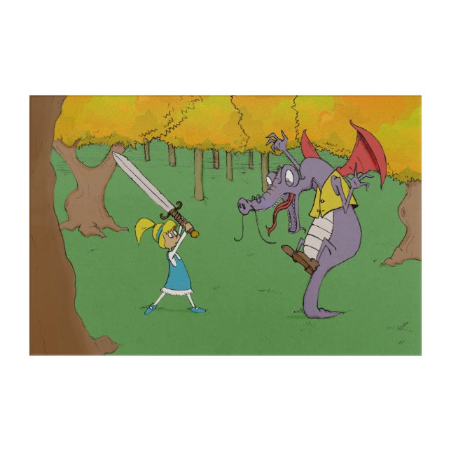 Alice and the Jabberwock Acrylic Print (Front)