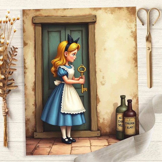 Alice and the Key Small Door Scrapbook Paper (Creator Uploaded)
