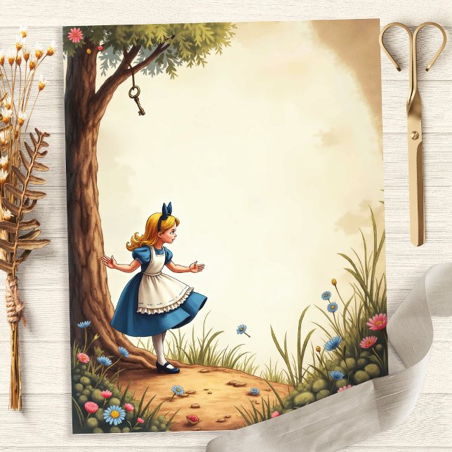 Alice and the Key Tree Scrapbook Paper (Creator Uploaded)