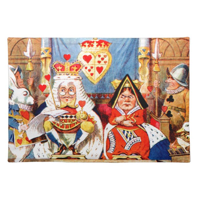 Alice and The Knave of Hearts Trial in Wonderland Cloth Placemat (Front)