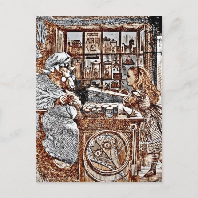 Alice and the Knitting Sheep Postcard (Front)