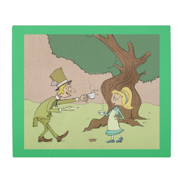 Alice and the Mad Hatter Metal Print (Front)