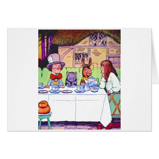 Alice and the Mad Hatter's Tea Party Card