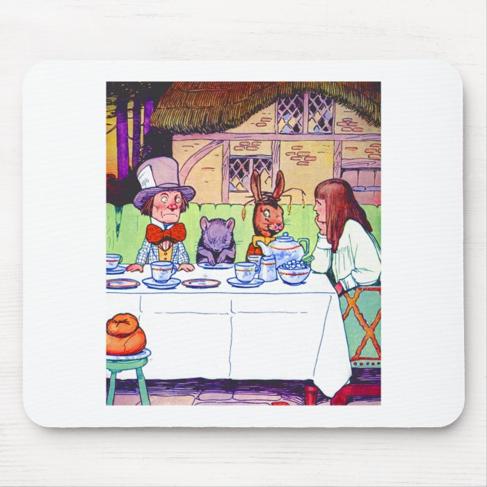 Alice and the Mad Hatter's Tea Party Mouse Pads