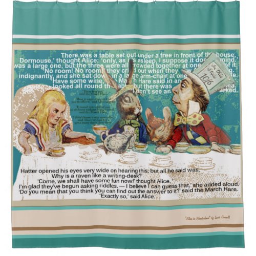 Alice and the Mad Hatters tea party Shower Curtain