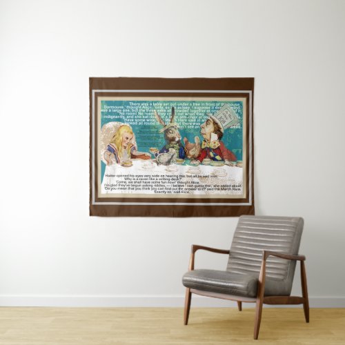 Alice and the Mad Hatters tea party Tapestry