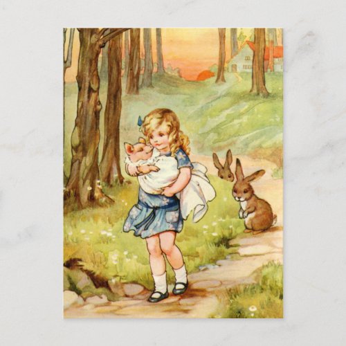 Alice and the Pig Baby in Wonderland Postcard