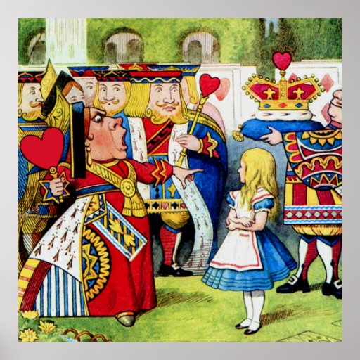 Alice and the Queen of Hearts in Wonderland Poster | Zazzle