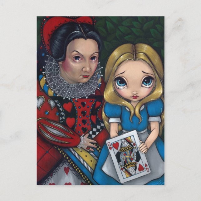 "Alice and the Queen of Hearts" Postcard (Front)