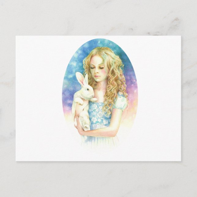 Alice and the Rabbit Postcard (Front)