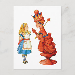 Alice and the Red Queen in Wonderland Postcard